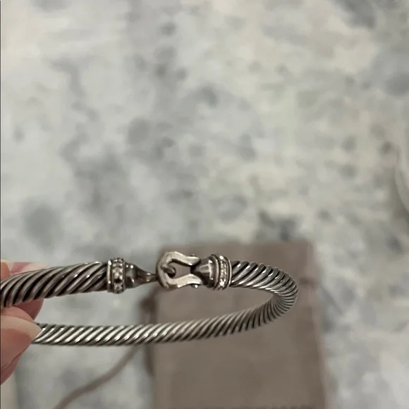 David Yurman Silver Twisted Bracelet - Picture 2 of 3